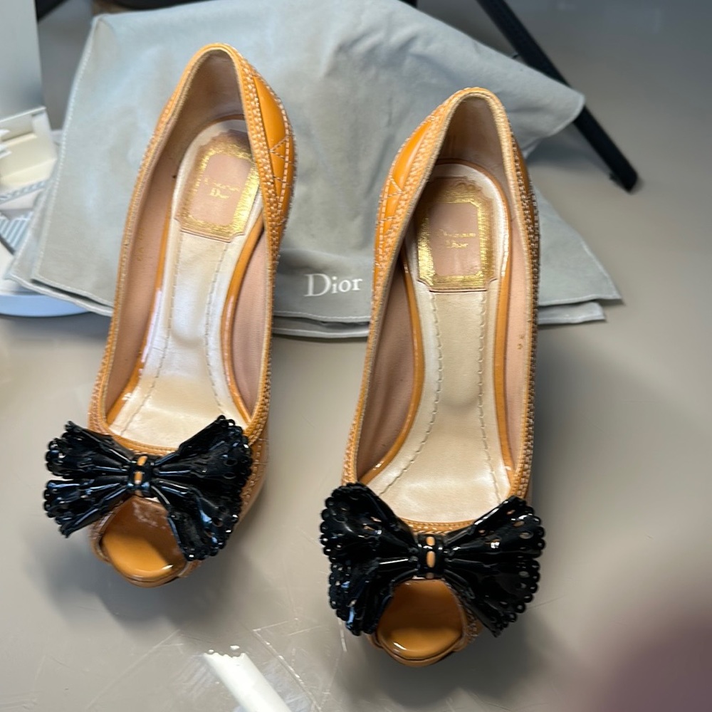 Genuine Christian Dior Peep Toe Cannage Pump 36 B. Retails for $869.91
